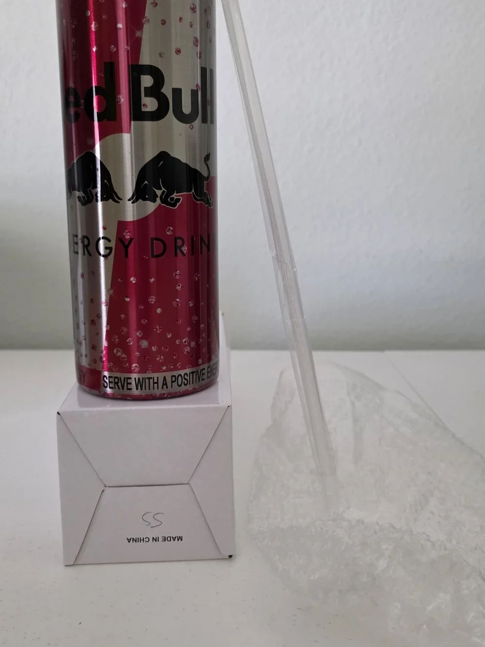 Red Energy Drink Can - Branded Silver & Red Design